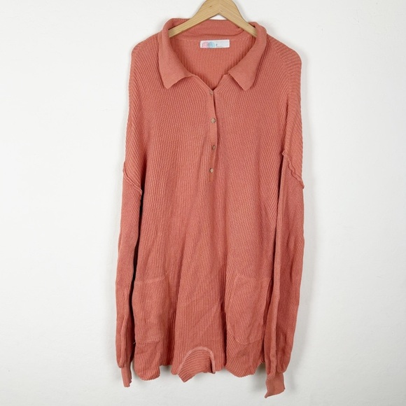 Free People FP Beach Picnic Sweater Romper Savannah Red - Picture 3 of 9